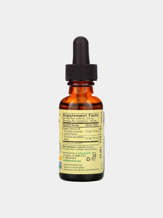 Эхинацея для детей, ChildLife Echinacea, иммунитет, вкус апельсина, 30 мл