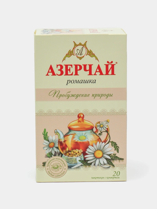Ko'k choy Azerchay "Tabiatning uyg'onishi" moychechak bilan, har biri 1,8 g dan 20 paket