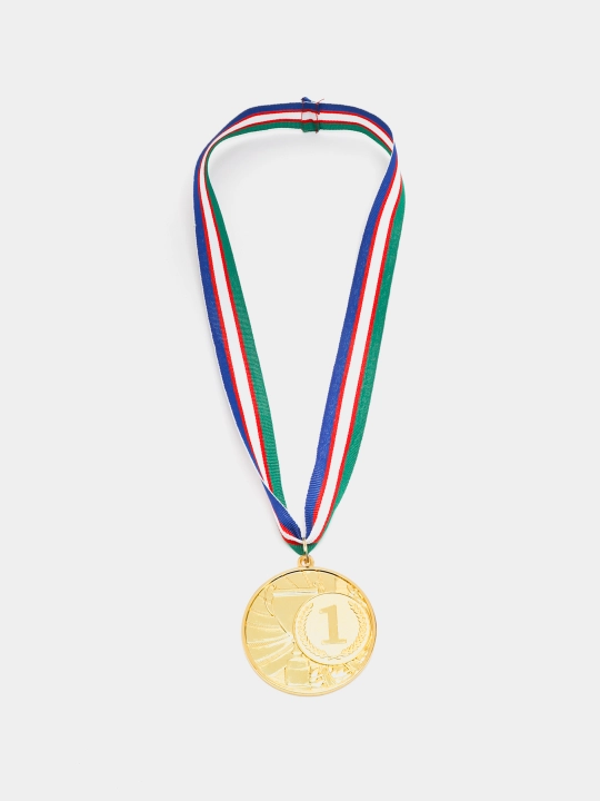 Sovrin medali, lentadagi metall, 1-oʻrin oltin, 2-oʻrin kumush, 3-oʻrin bronza