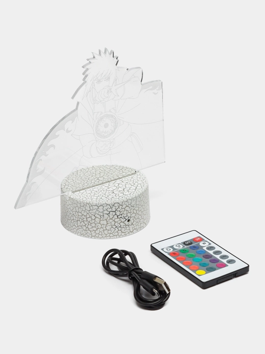 Аниме Наруто, 3D светильник ночник с пультом Naruto, LED RGB подсветкой и USB, подарок