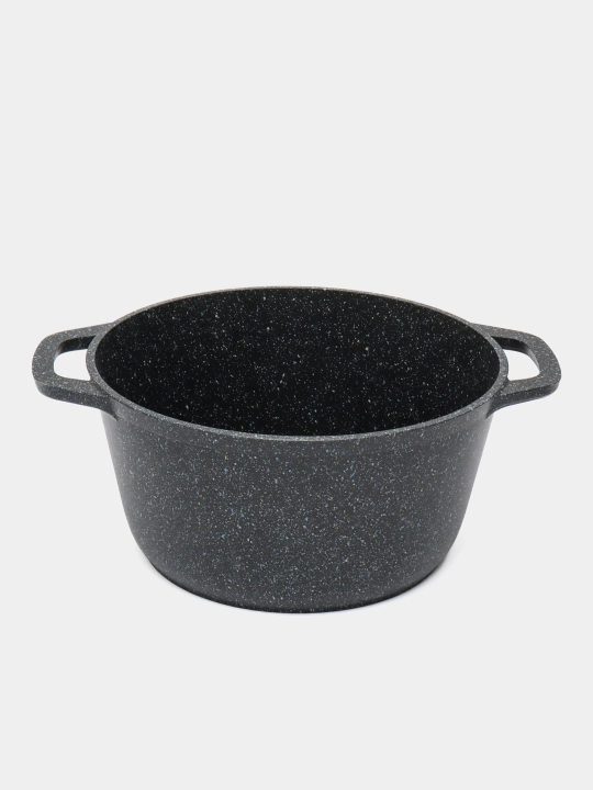 Idish yopishmaydigan, shisha qopqoqli, "Granit" (qora) liniyasi Kukmara