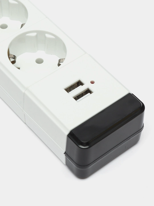 Удлинитель электрический, 3-5 метров, сетевой фильтр 2 USB и 1 американская розетка, тройник