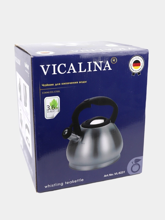 Чайник Vicalina, металлический, керамический, со свистком, для всех видов плит, 3.6 л