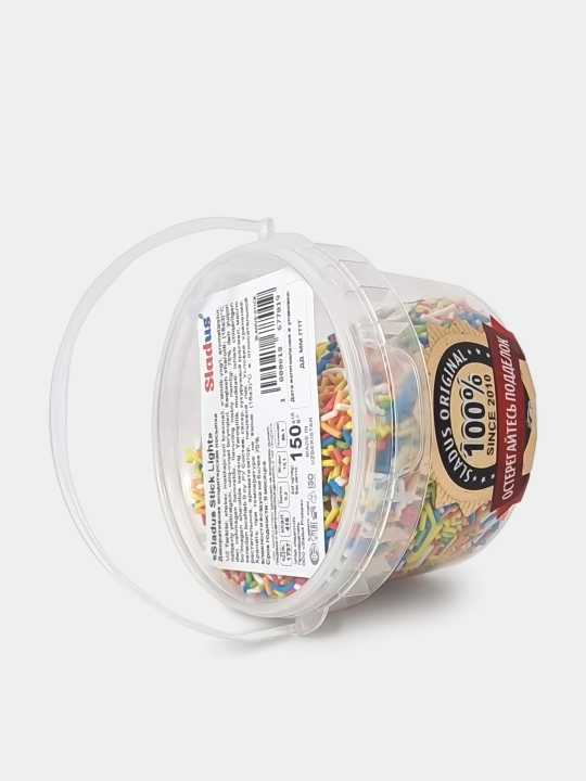 Sladus Stik Light qandolat bezagi uchun dekor rangli konfetlar, 150 g