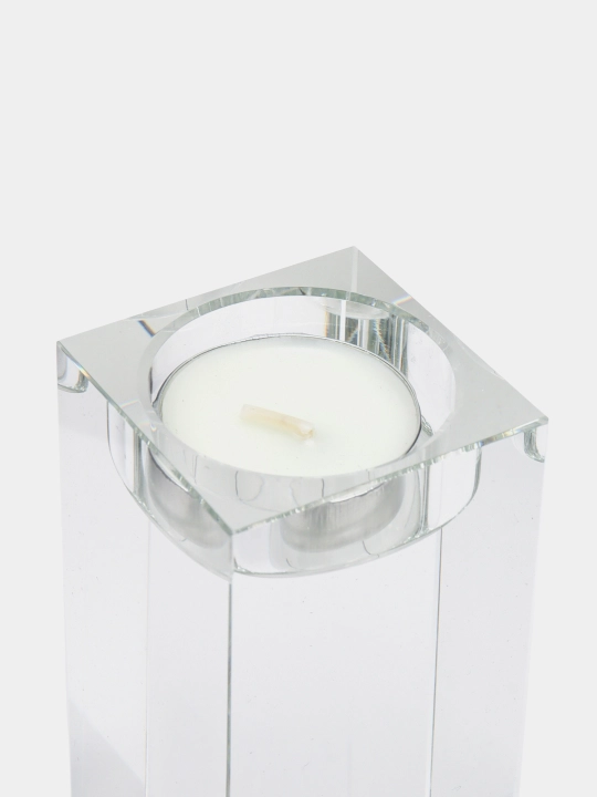 Подсвечник стеклянный прозрачный для одной свечи, Glass