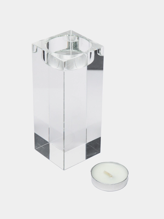 Подсвечник стеклянный прозрачный для одной свечи, Glass - 