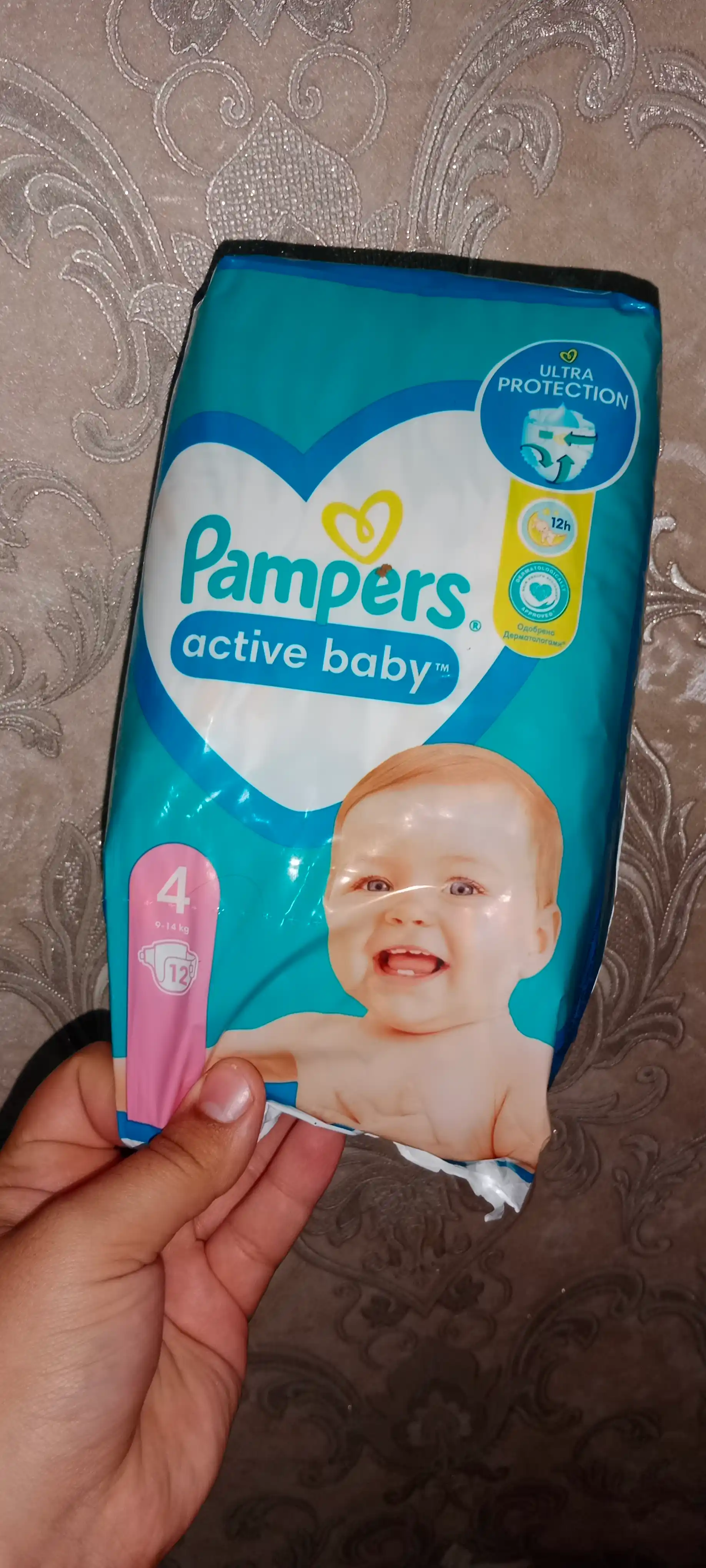 Подгузники для детей Pampers Active Baby 4 размер, 9-14 кг, 12 шт
