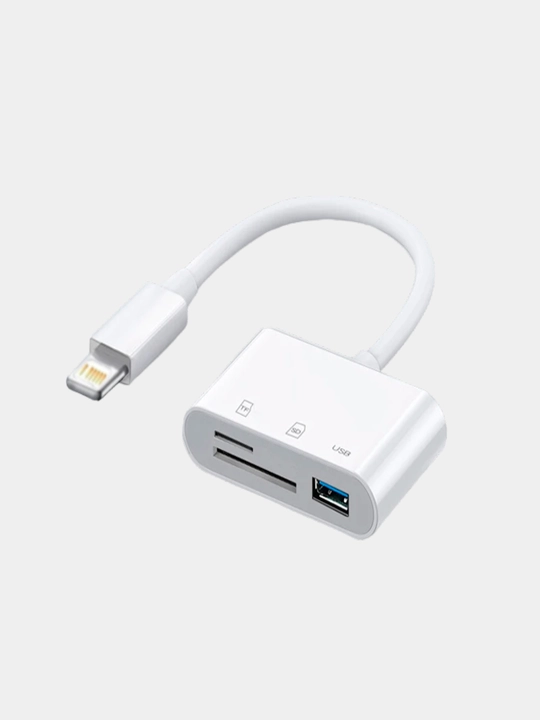 Устройство чтения карт памяти SD TF 3 в 1 Кардридер для Apple iPhone OTG-адаптер для iPad