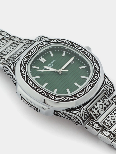 Мужские наручные часы Patek Philippe, дизайн подарочной коробки подойдет к любому стилю — WATCH11-105W047-ЛАЙМ