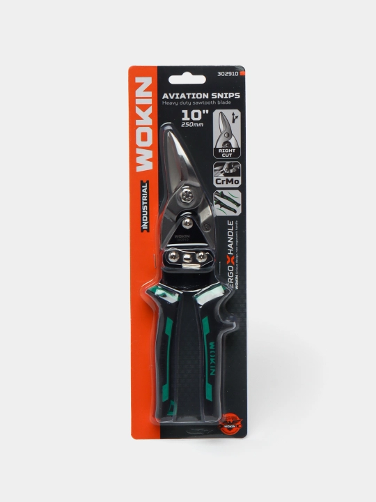 O'ng kesadigan metall qaychi  profil list 10"/250 mm WOKIN, profil, varaq - 