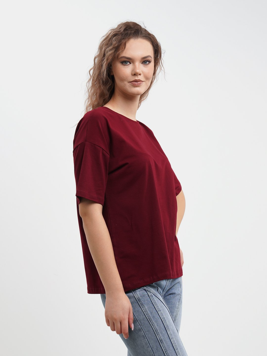 Женская однотонная футболка, 100% хб, oversize купить по низким ценам в ...