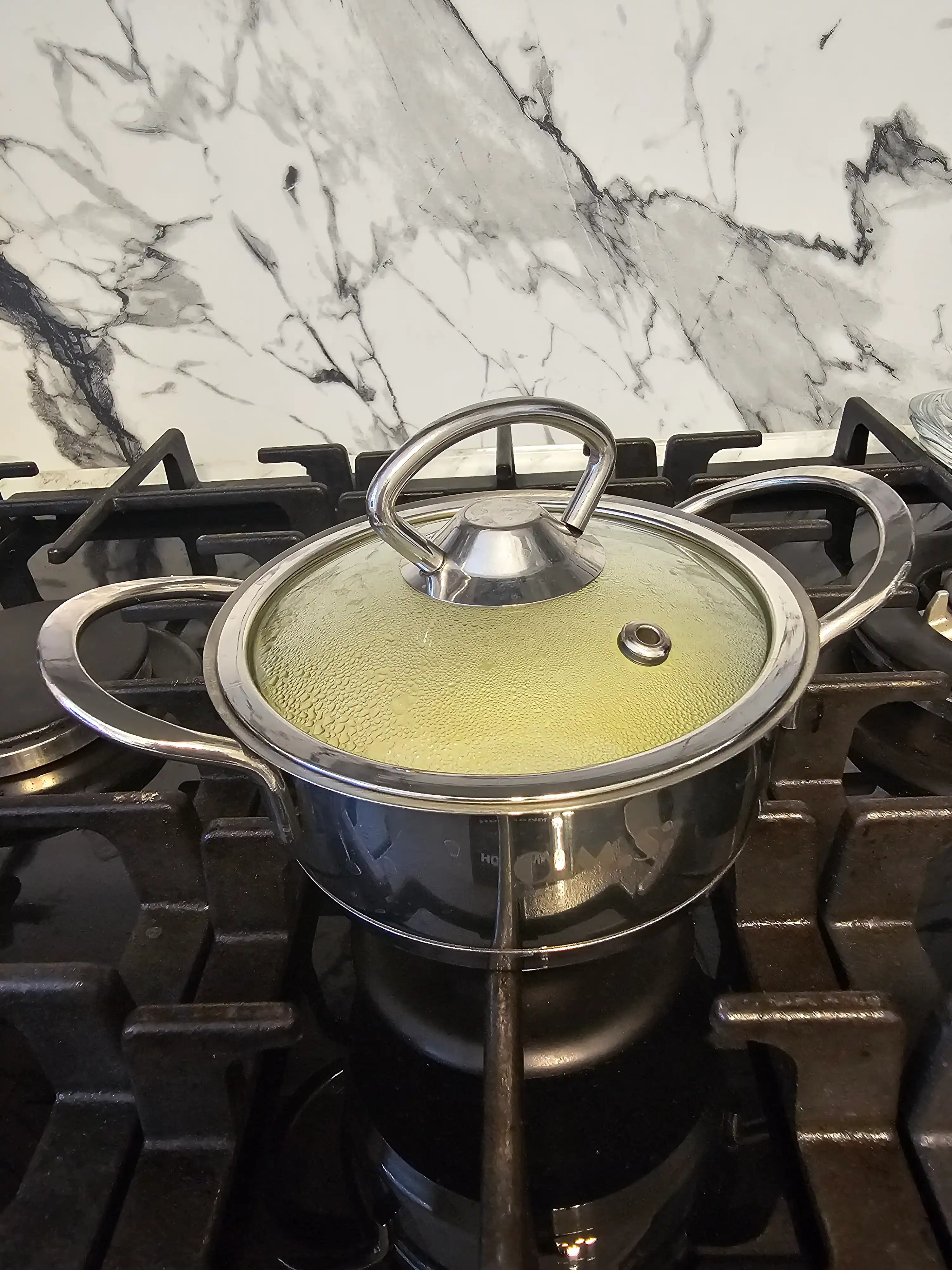 Кастрюля из нержавеющей стали со стеклянной крышкой O.M.S