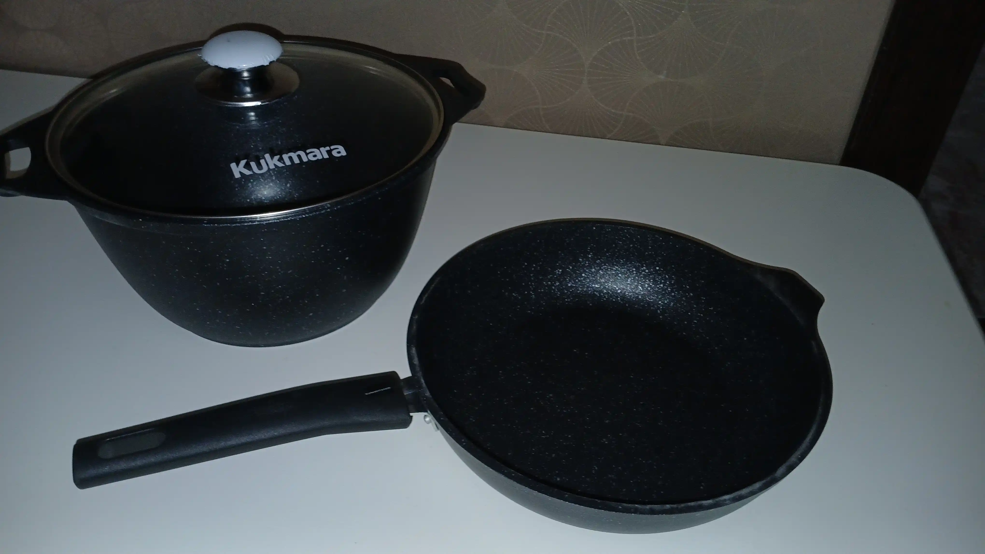 Oshxona idishlari to'plami Kukmara №6 "Mramornaya", 3 dona