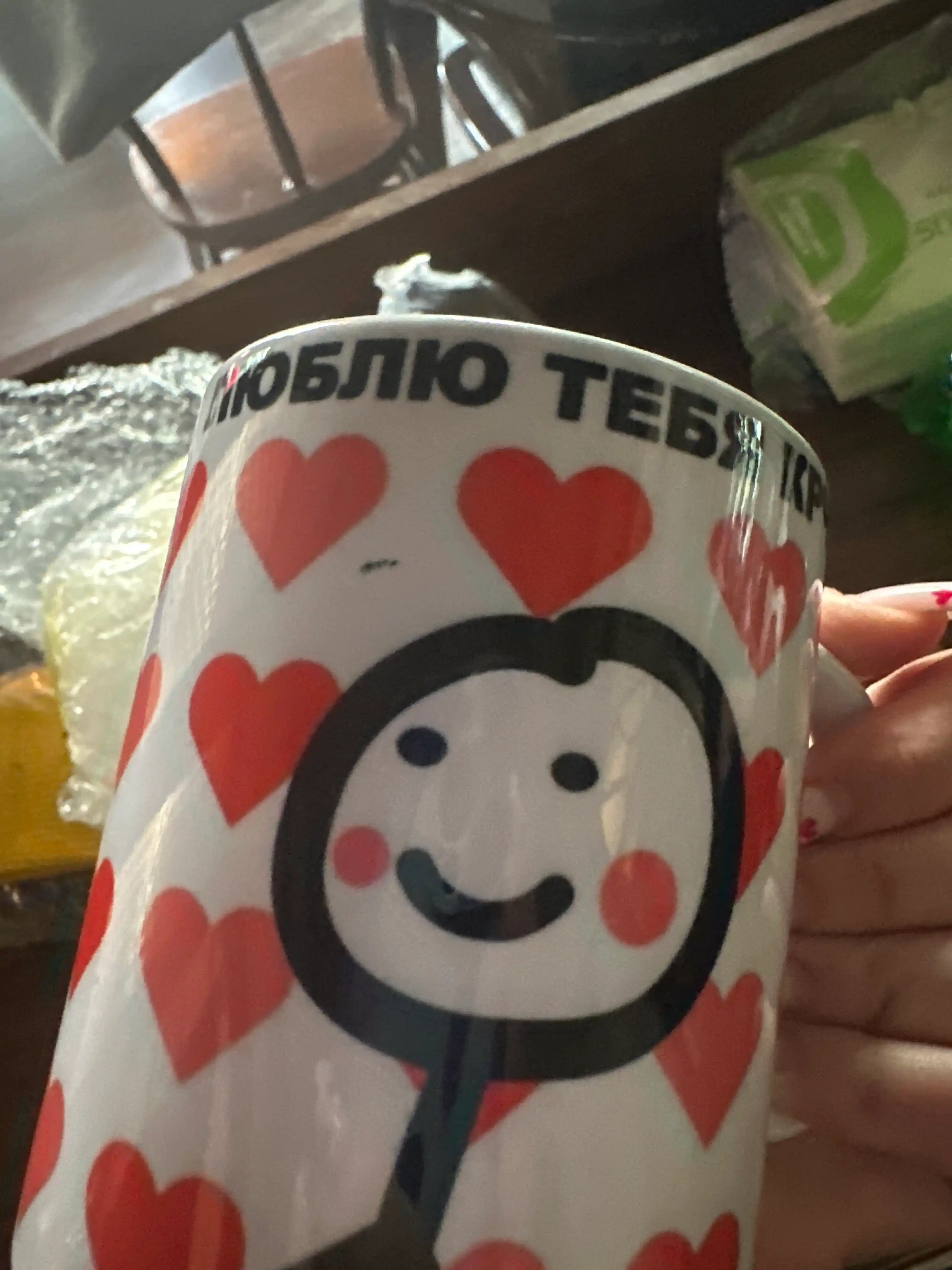 Mem printli krujka, oq, keramika