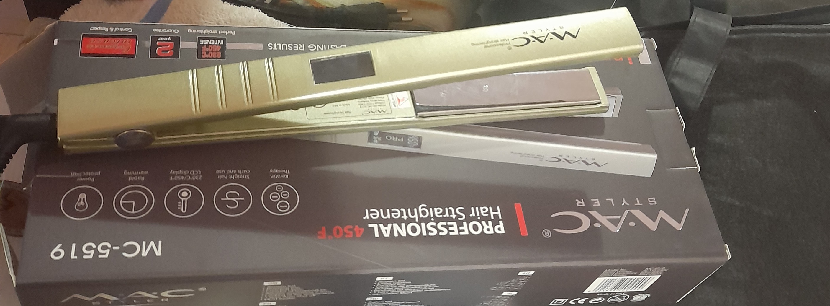 Выпрямитель для волос MAC Styler 5518, керамическое покрытие, быстро нагревается, 450°F