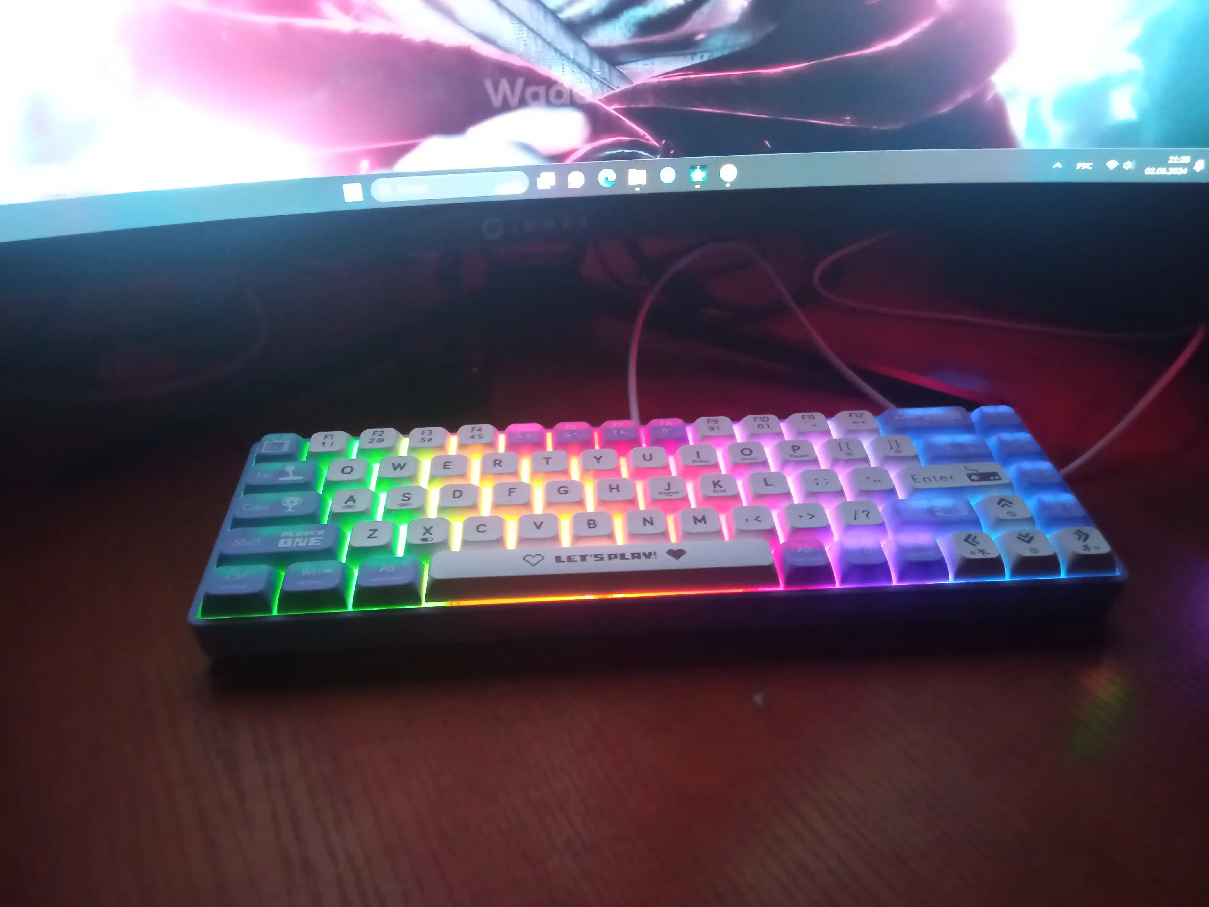Mexanik Klaviatura AJAZZ AK680, Simli USB Type-C, Mini 68 Tugmali, Hot-Swap, RGB, Oyin