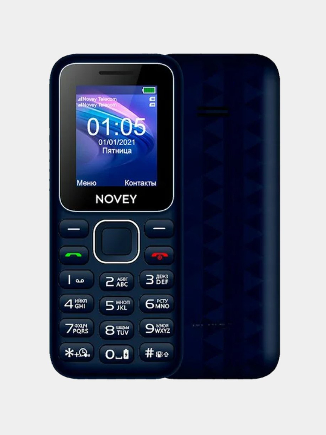 Телефон кнопочный Novey 105, Dual 2 SIM, FM-радио, фонарик и Bluetooth  купить по низким ценам в интернет-магазине Uzum (1030310)