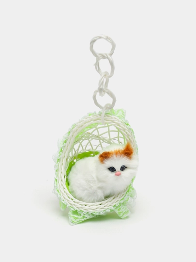 Kачеля игрушка, кукла Кот в корзине, со звуками мяуканья — MKIDS7-CATKACH-САЛАТ