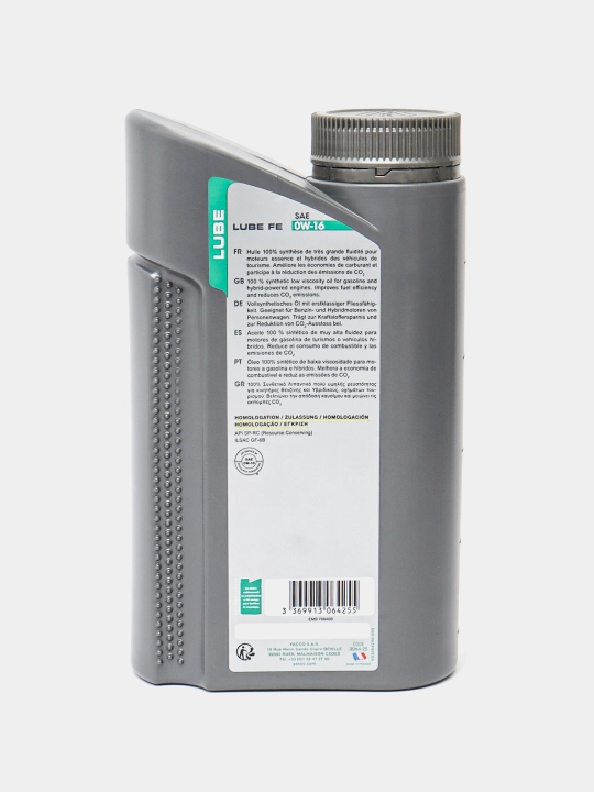 Cинтетическое моторное масло YACCO LUBE FE 0W-16, 1 л