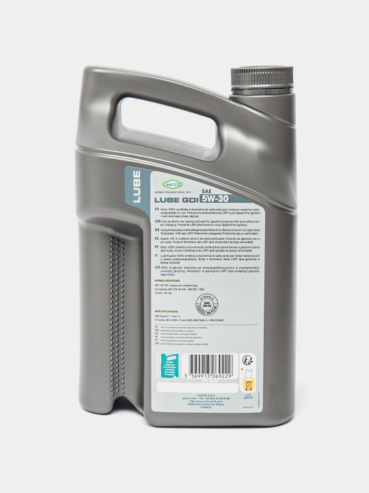 YACCO Lube GDI 5W-30 DEXOS-1 GEN 3 - 100% синтетическое моторное масло 5 литров