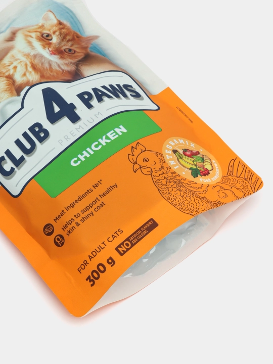 Club 4 Paws mushuklar uchun quruq yem, tovuq go‘shti bilan, 300 g