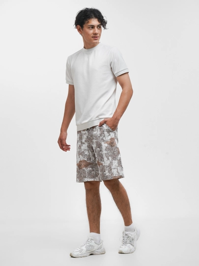 Мужские шорты , камуфляжные "NEW FASHION 2024", Китай, стильные, удобные — MENSTYL-X23659-БЕЖЕВ-XL
