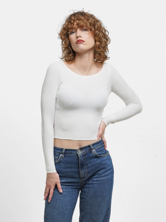 Krop top uzun yengli