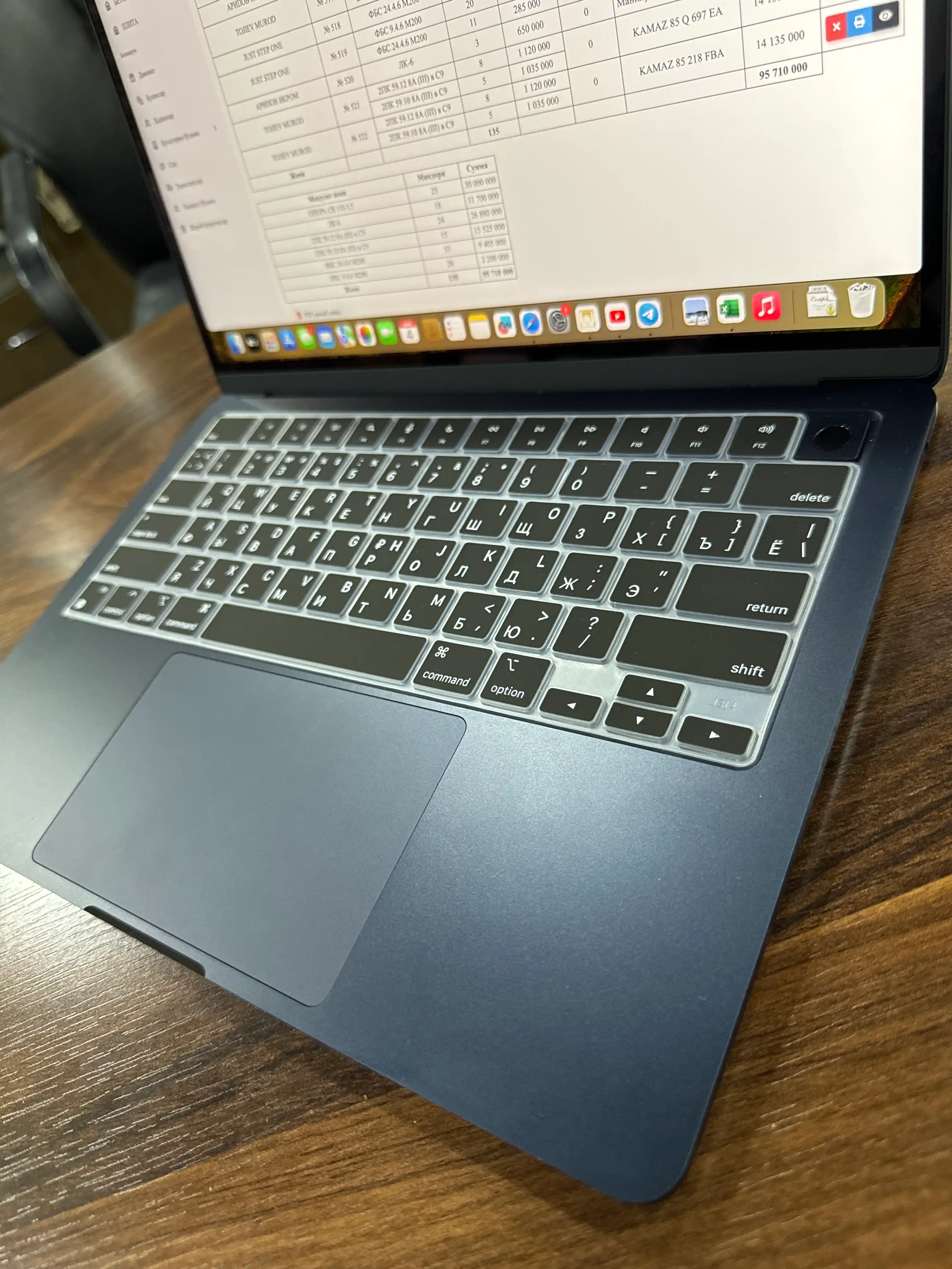Накладка на клавиатуру для MacBook, Rus/Eng, русский