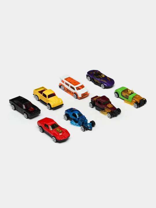 Hot Wheels metall mashinachali avtovoz, katapultali, 8 dona + gilamcha shahar