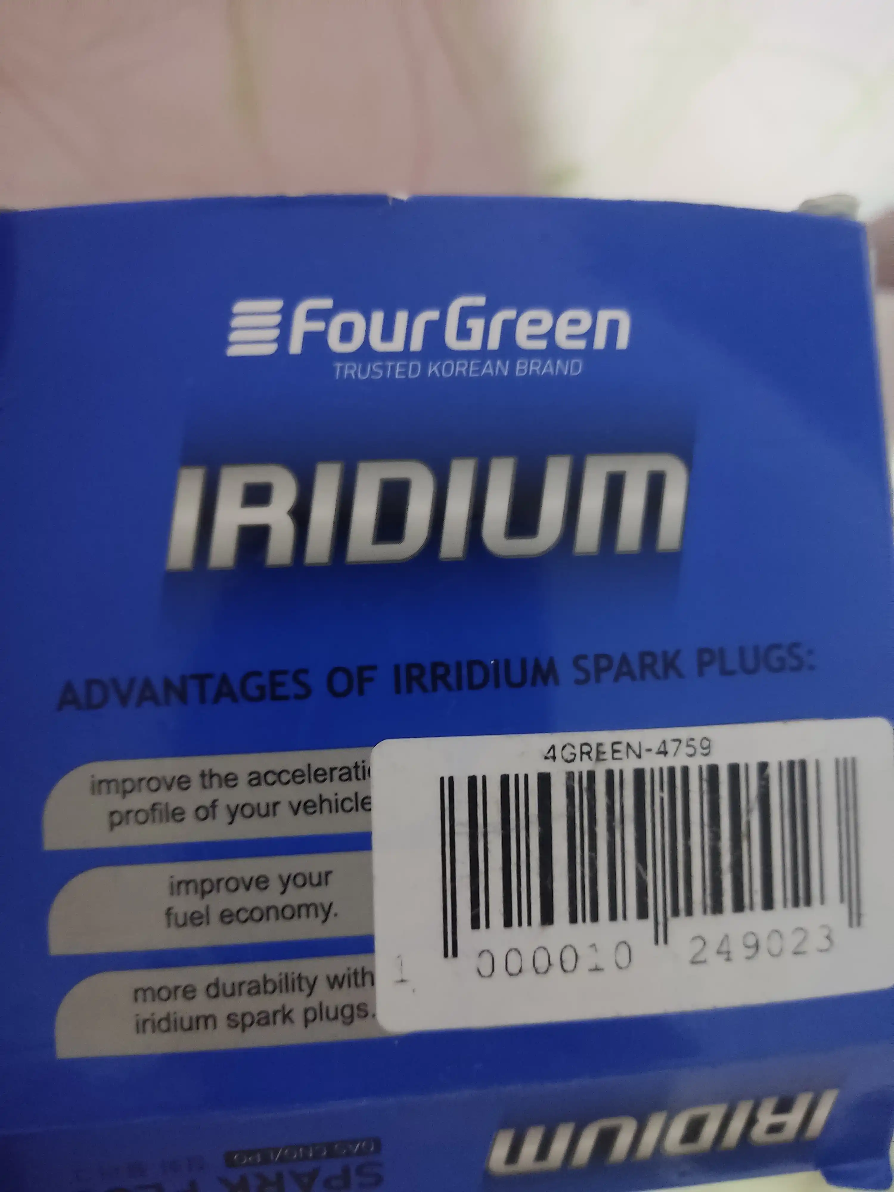 O't oldiruvchi FourGreen svechasi I-4759 Iridium Gentra, Cobalt, Nexia-R3, Spark. 4 dona