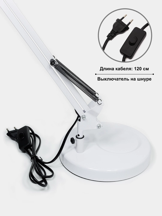 Stol chiroq, Piksar lampasi, metal korpus o'quvchilar uchun svetilnik chiroq qora, oq rang