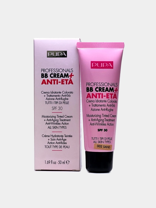 Крем для лица Pupa professional BB cream + anti-eta bb 002 Sand - 