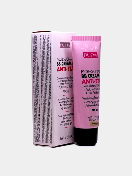 Крем для лица Pupa professional BB cream + anti-eta bb 002 Sand