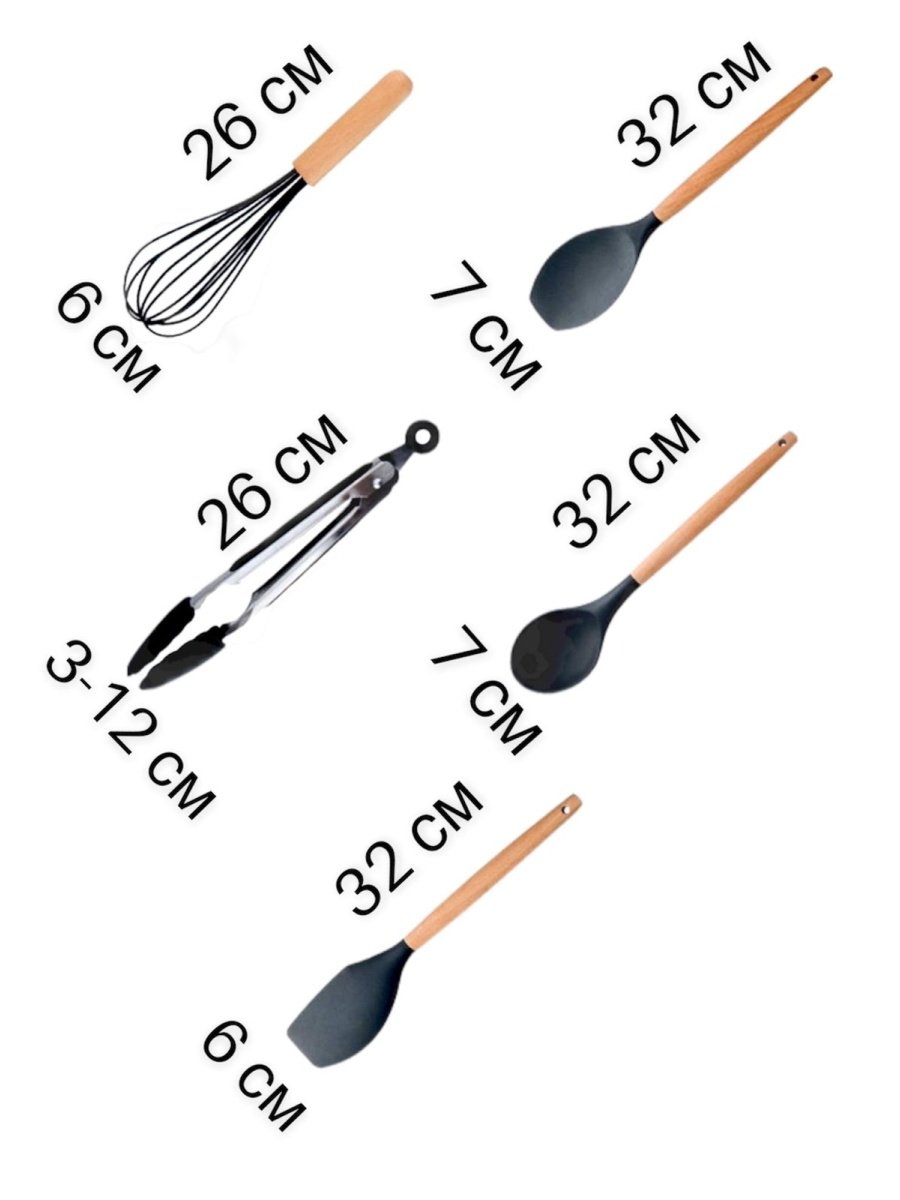 Набор кухонных принадлежностей 12 предметов, антипригарные, силиконовые  купить по низким ценам в интернет-магазине Uzum (311213)