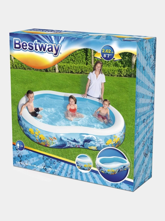 Детский надувной бассейн "Морская лагуна" Bestway 54118, 262 * 157 * 46 см