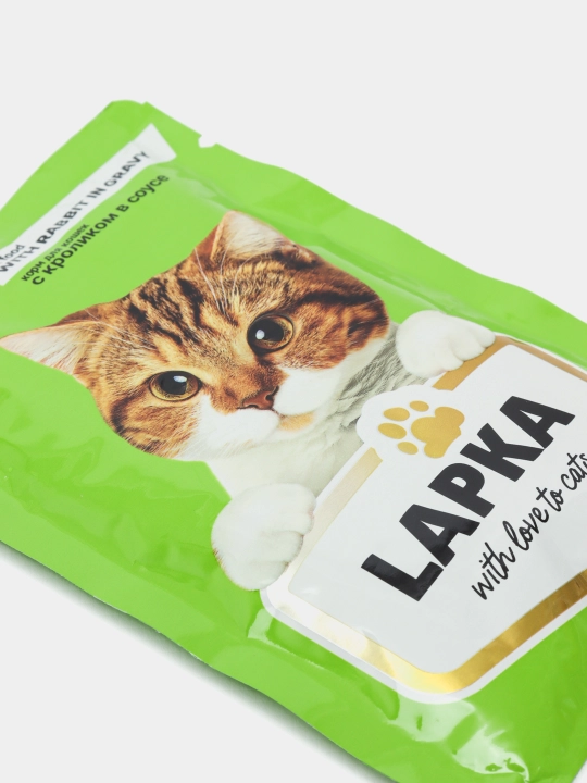 Lapka влажный корм для кошек, с кроликом 85 гр 28 шт