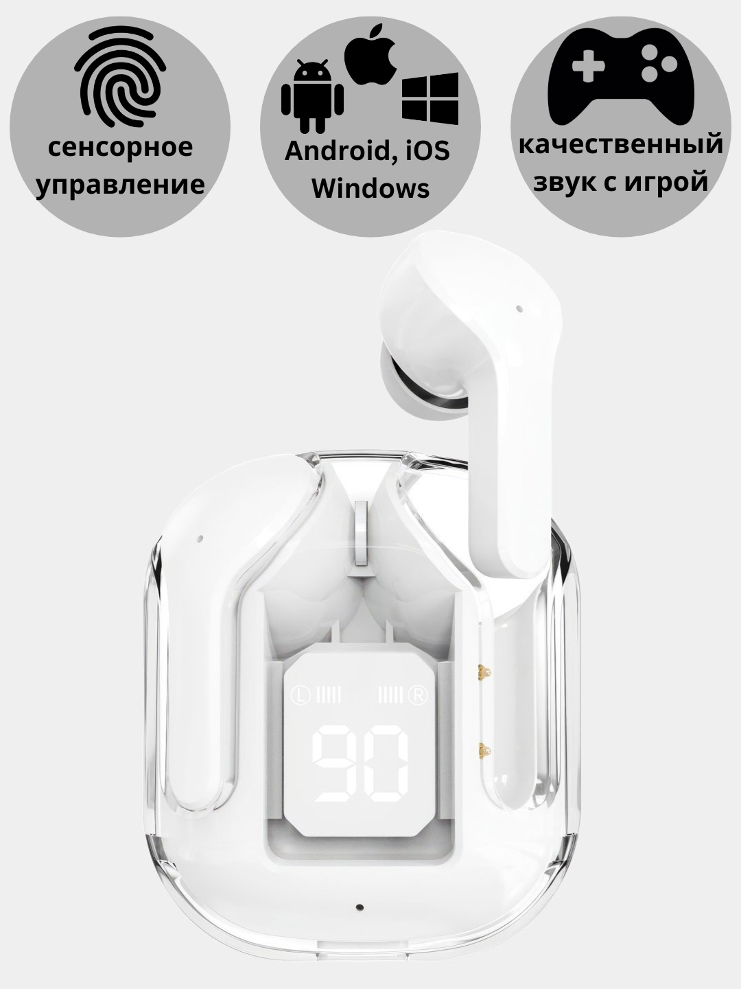 Беспроводные bluetooth наушники, Ultrapods Max, с дисплеем, микрофоном ...