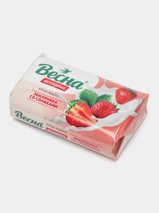 Bahorgi hojatxona sovuni, qaymoqli qulupnay, 90 g