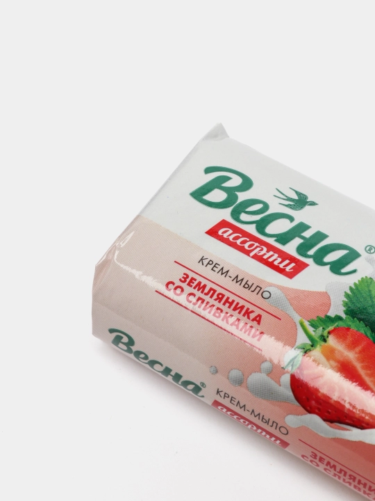 Bahorgi hojatxona sovuni, qaymoqli qulupnay, 90 g