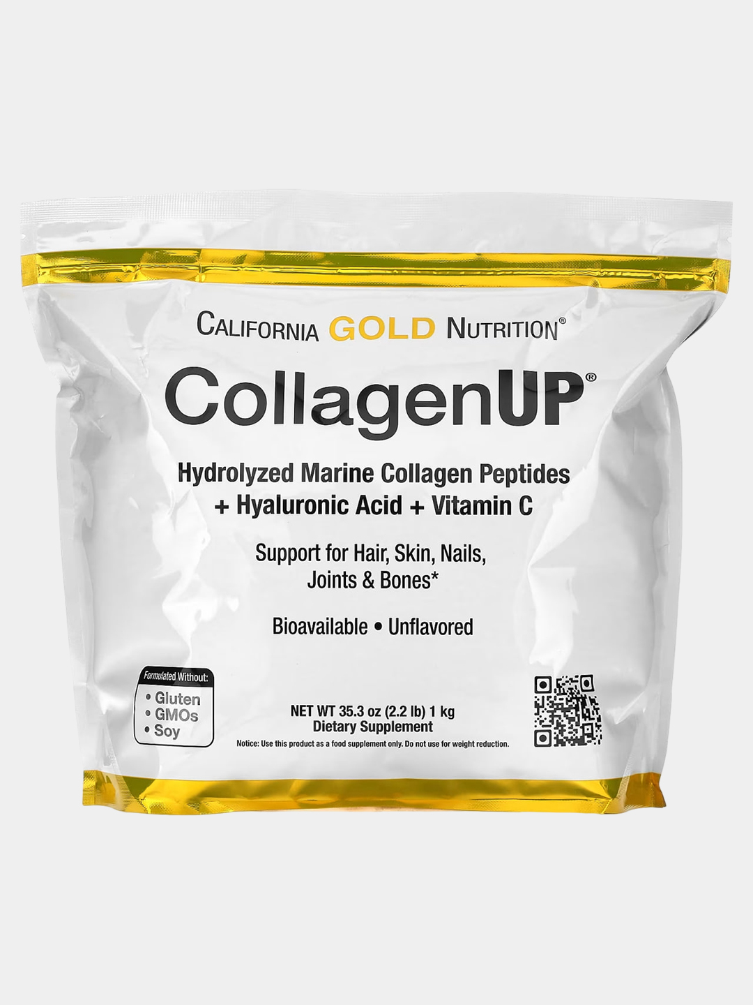 CollagenUP California Gold Nutrition, морской коллаген с витамином C, 1 ...