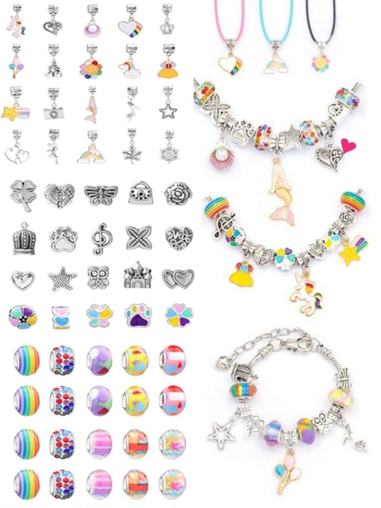 Набор для создания браслетов, подарочный, украшения бусины, бисер, шармы, DIY
