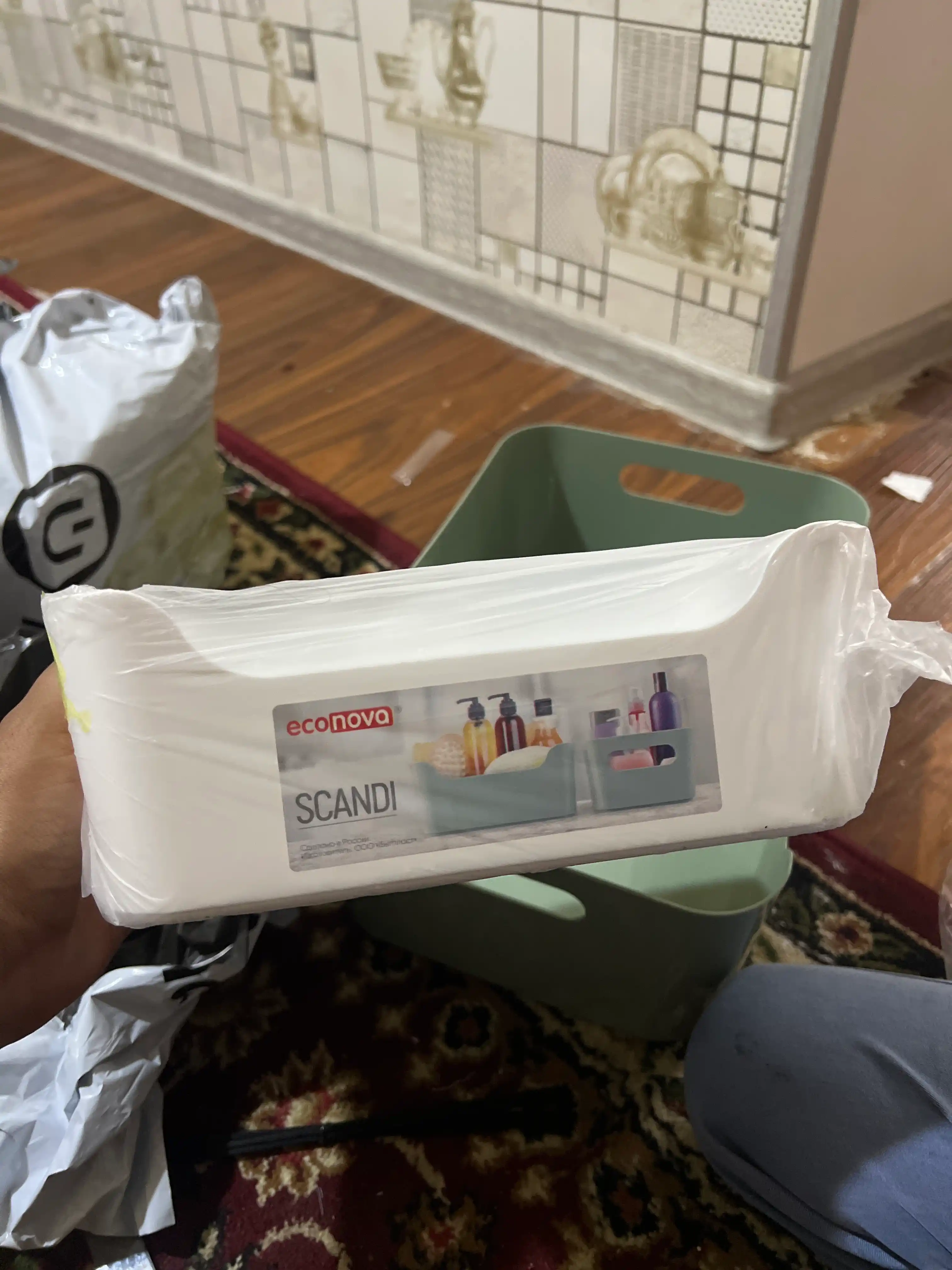 "Scandi" saqlash uchun plastik savat-organayzer