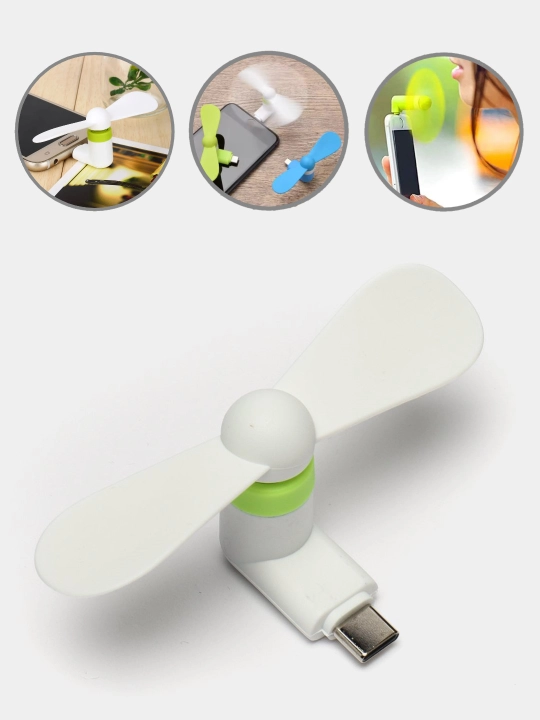 Portativ mini USB ventilyator, universal, Type-C, Micro, Lightining