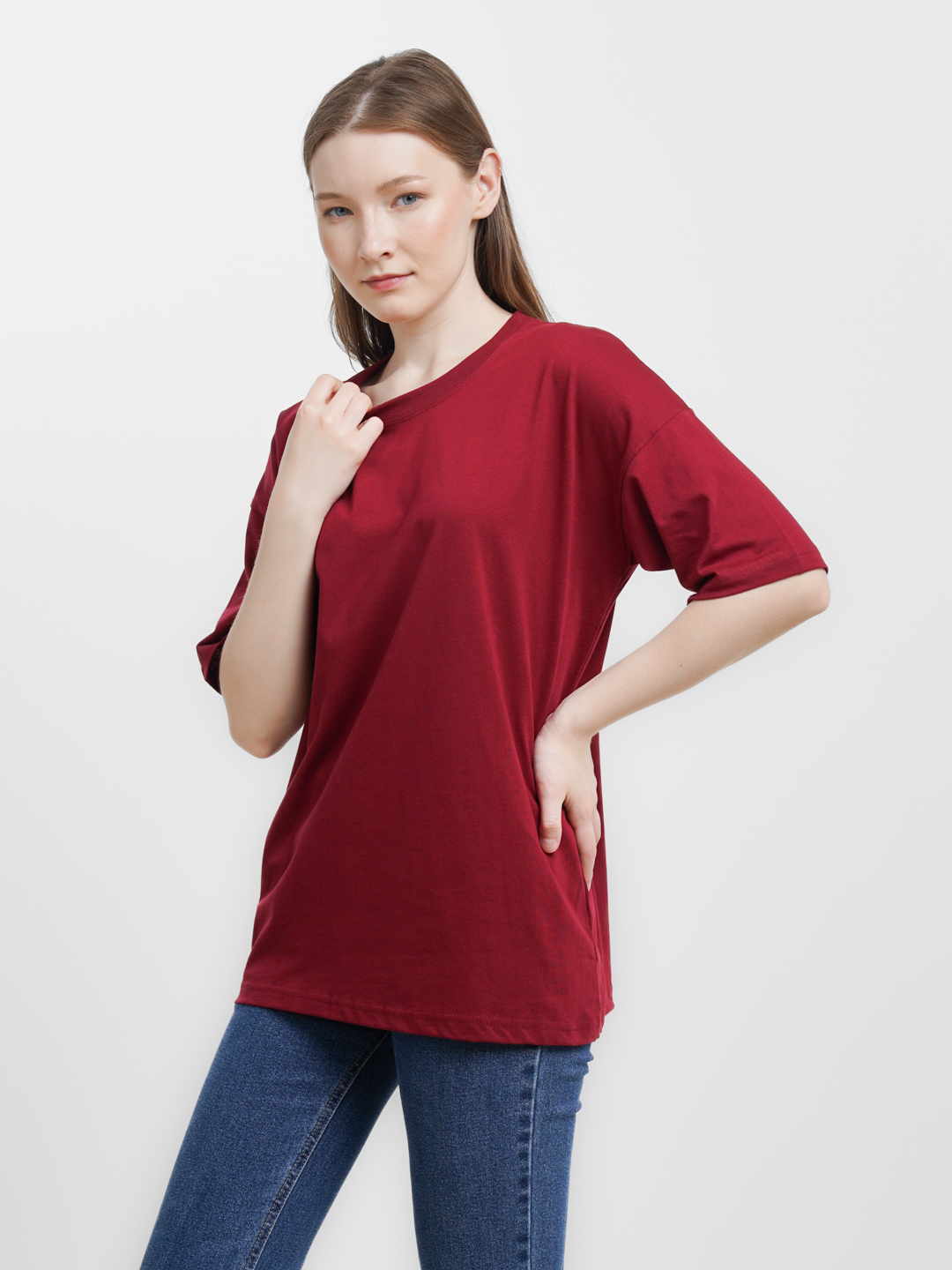 Женская однотонная футболка, 100% хб, oversize купить по низким ценам в ...