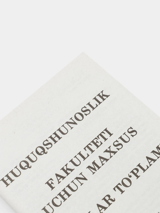 Huquqshunoslik fakulteti uchun maxsus test to'plami