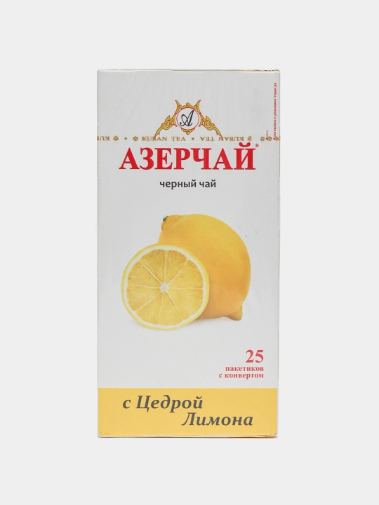 Limon qobig'i bilan qora Azerchay choyi, paketlarda