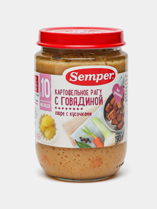 Semper pyuresi mol go'shti bilan kartoshka ragu, 10+ oy, 190 g