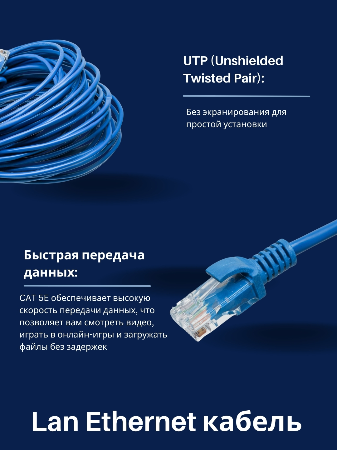 Lan Ethernet кабель, RJ45, UTP CAT 5E, сеть купить по низким ценам в  интернет-магазине Uzum (790007)