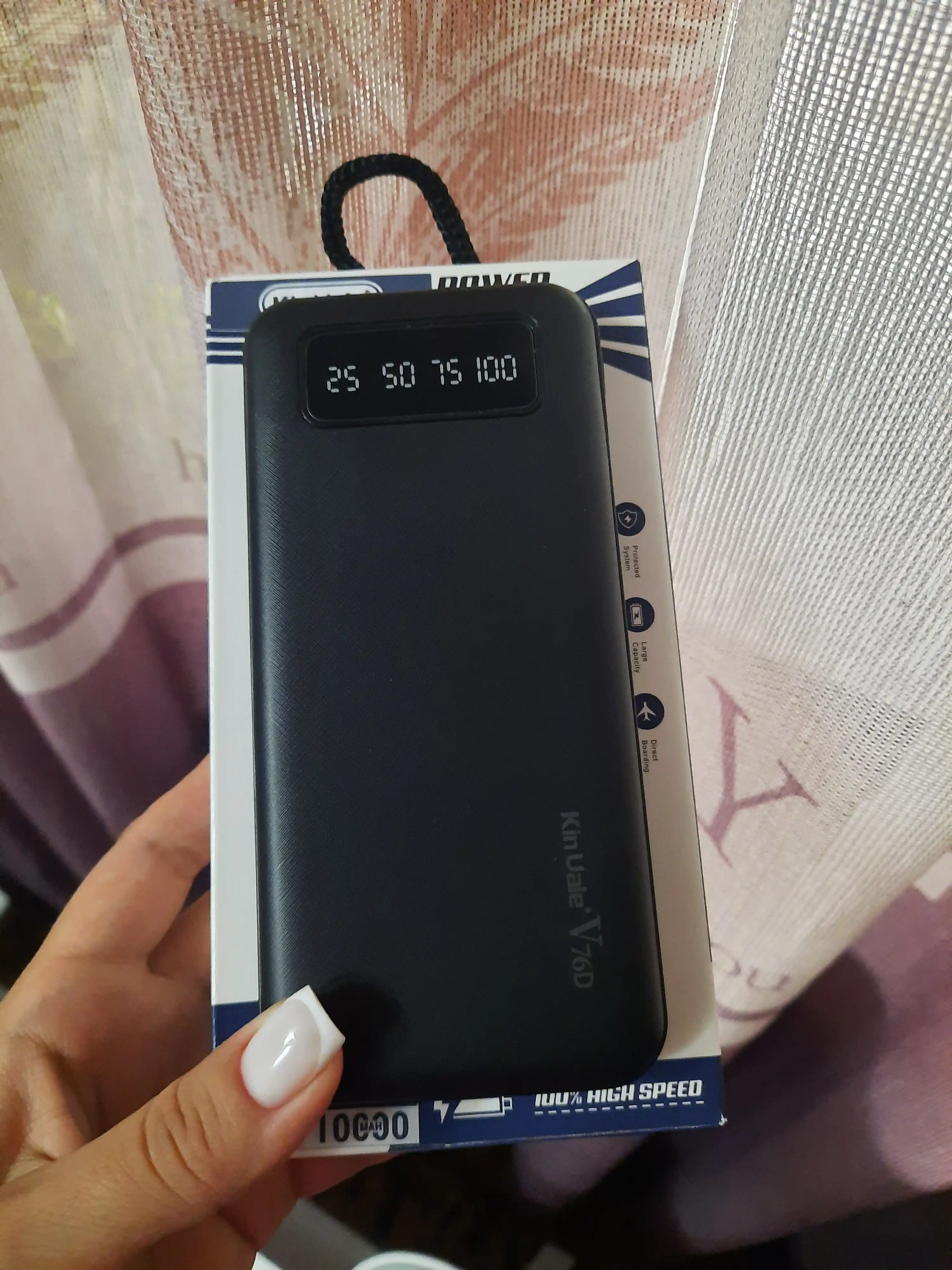 Tashqi akkumulyator Power bank 20000 mA/soat, 10000 mA/soat, tez zaryadlash kabel bilan