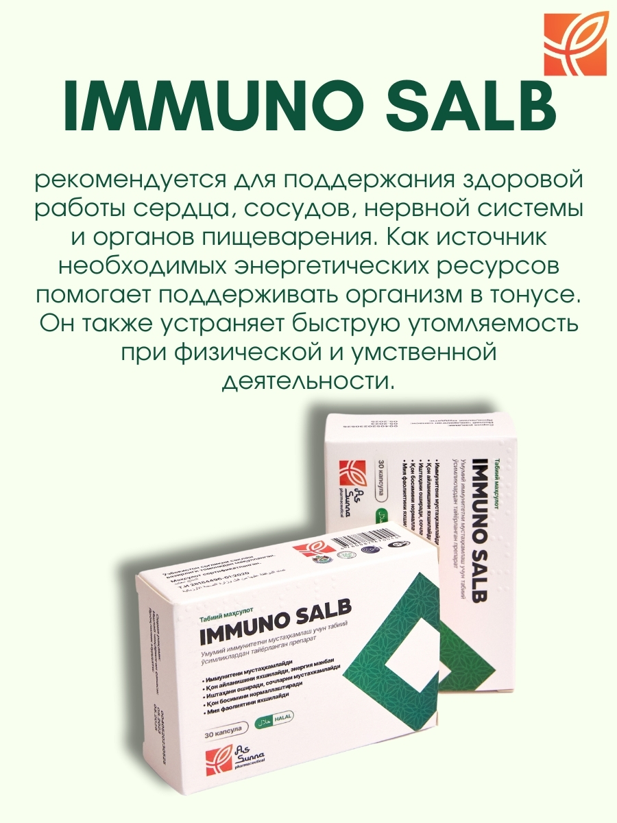 Immuno Salb: Натуральный БАД для поддержки Иммунитета у Мужчин и Женщин,  Забота о здоровье купить по низким ценам в интернет-магазине Uzum (716511)